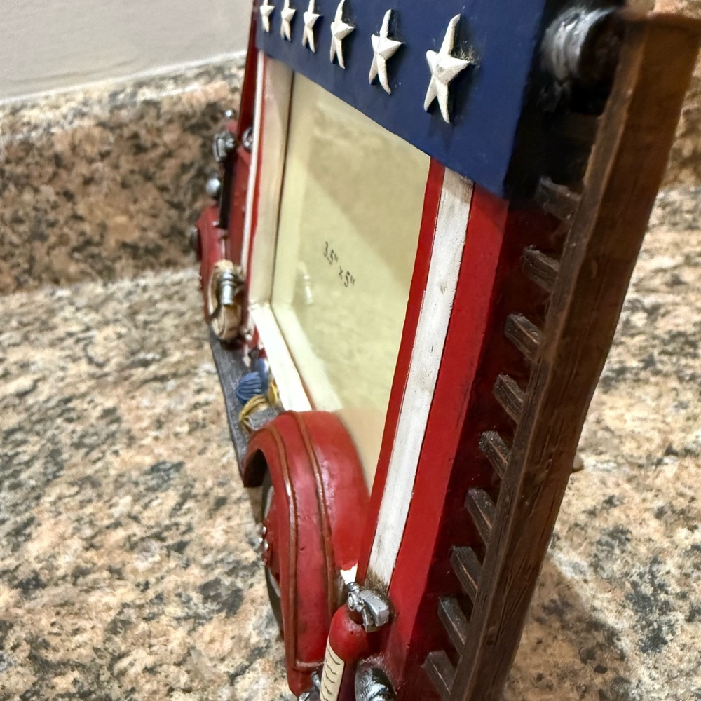 Patriotic Fire Truck Photo Frame - Picture 2 of 4